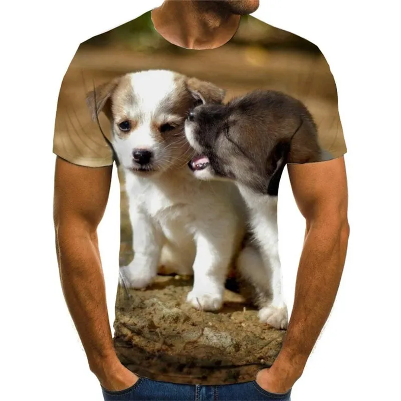 dog tshirts Print clothes Puppy Cute animal big Smart dogs outfits Cool men