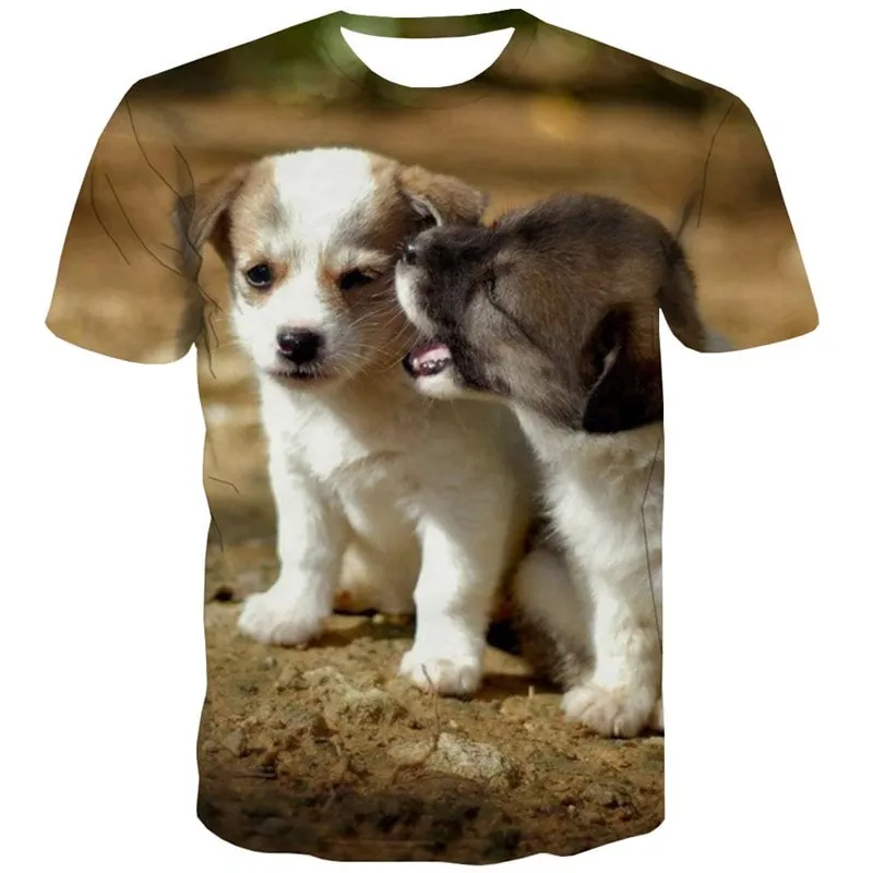 dog tshirts Print clothes Puppy Cute animal big Smart dogs outfits Cool men