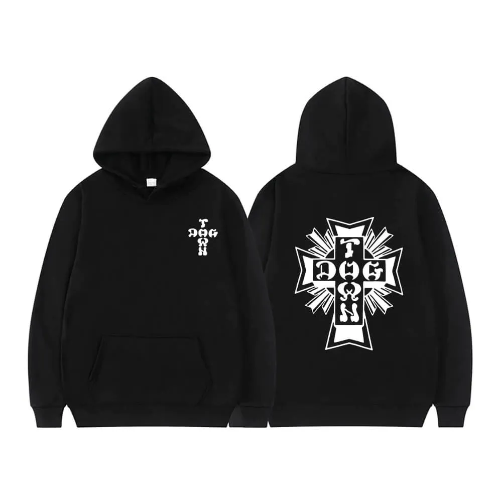 Dogtown Hoodie Cross Logo Black White