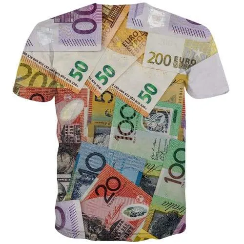 Dollar T shirts Men Money Tshirt Printed Russia Tshirts Cool United States Shirt Print Harajuku Tshirt Anime Short Sleeve summer