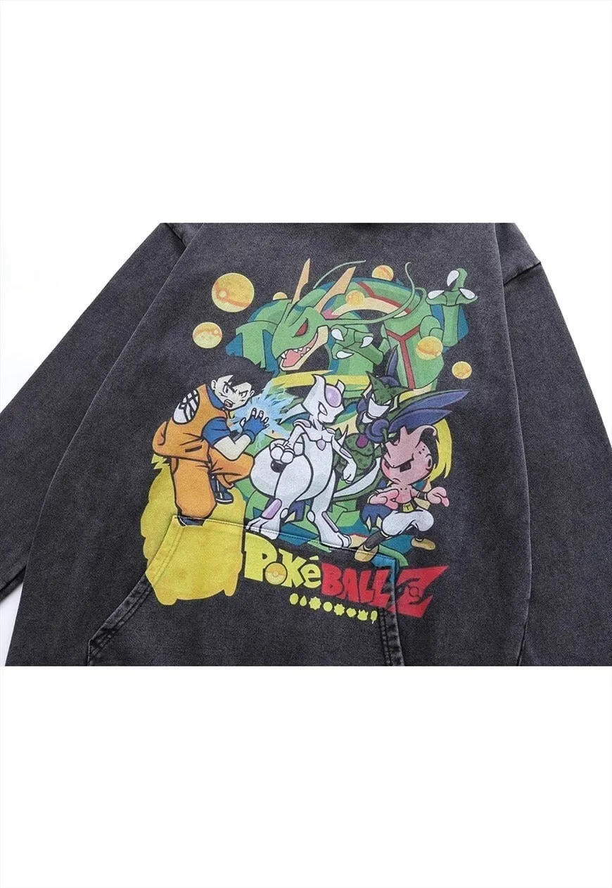 Dragon ball hoodie Anime pullover Goku cartoon jumper grey