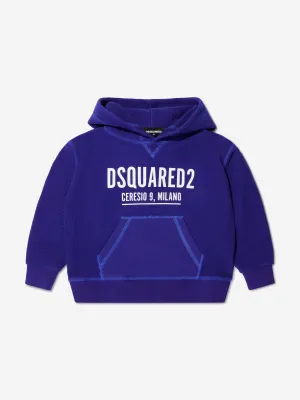 Dsquared2 Kids Logo Hoodie In Blue