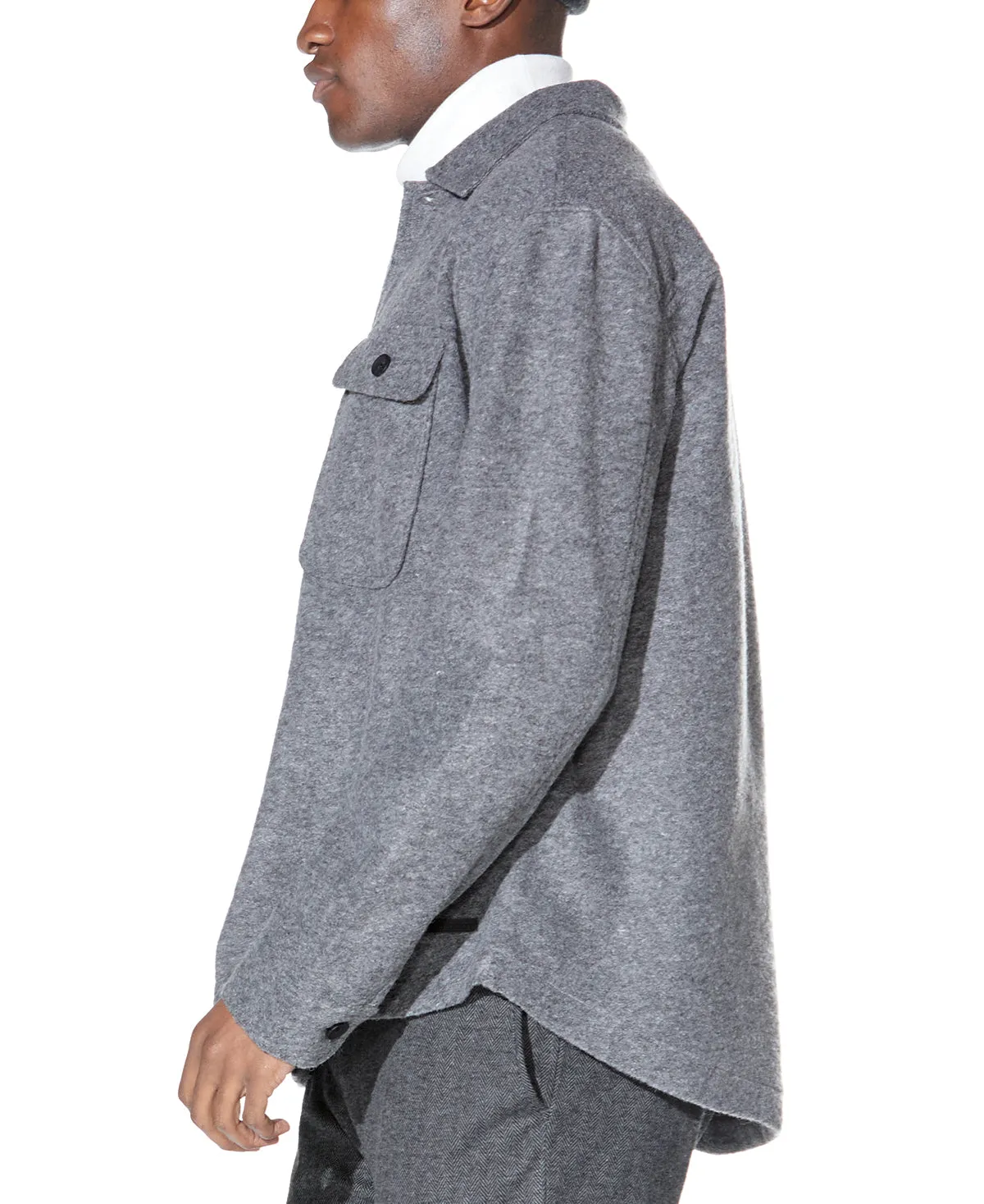 Durbin Relaxed Fit Shirt Jacket (Heather Charcoal)