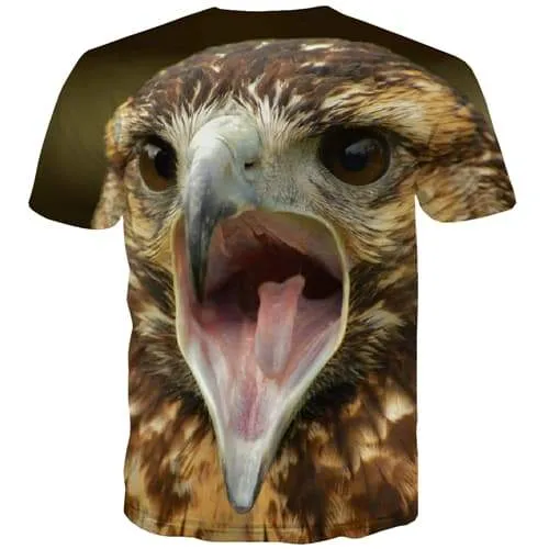 Eagle T-shirt Men Animal Tshirt Anime Ferocious Tshirts Cool Funny Tshirts Novelty Harajuku Shirt Print Short Sleeve T shirts