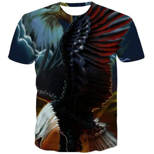 Eagle T-shirt Men Animal Tshirts Novelty Lightning Tshirts Cool United States T-shirts Graphic Harajuku Tshirt Anime