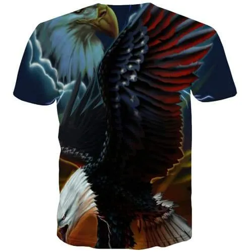 Eagle T-shirt Men Animal Tshirts Novelty Lightning Tshirts Cool United States T-shirts Graphic Harajuku Tshirt Anime