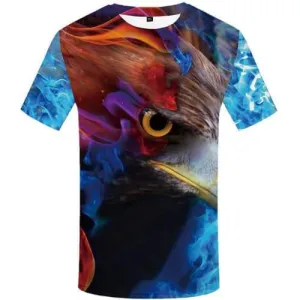 Eagle T shirts Men Animal Shirt Print Colorful Tshirt Anime Flame T shirts Funny Art T-shirts 3d Short Sleeve summer Mens