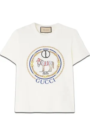 Embroidered Cotton-jersey T-shirt