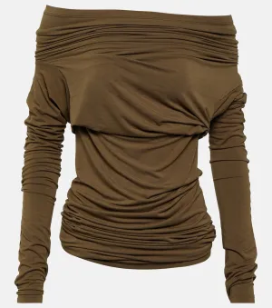 ENTIRE STUDIOS Off Shoulder Draped Top, Neutral