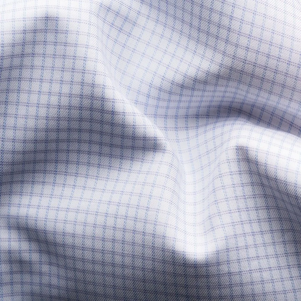 ETON Check Cotton Tencel Shirt Single Cuff Contemporary Fit LIGHT PURPLE