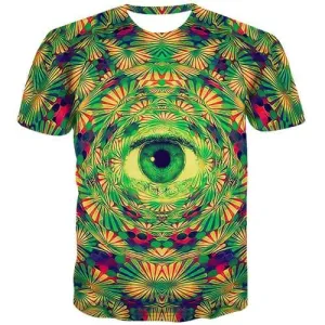 Eye T-shirt Men Psychedelic Tshirt Printed Dizziness Tshirts Casual Colorful T shirts Funny Gothic Tshirts Cool Short Sleeve