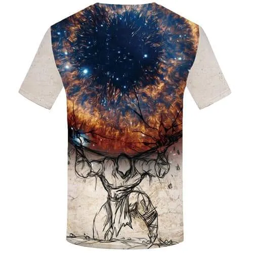 Eye T shirts Men Flame T-shirts 3d War Shirt Print Gothic T-shirts Graphic Art Tshirts Cool Short Sleeve T shirts Men Tee O-neck