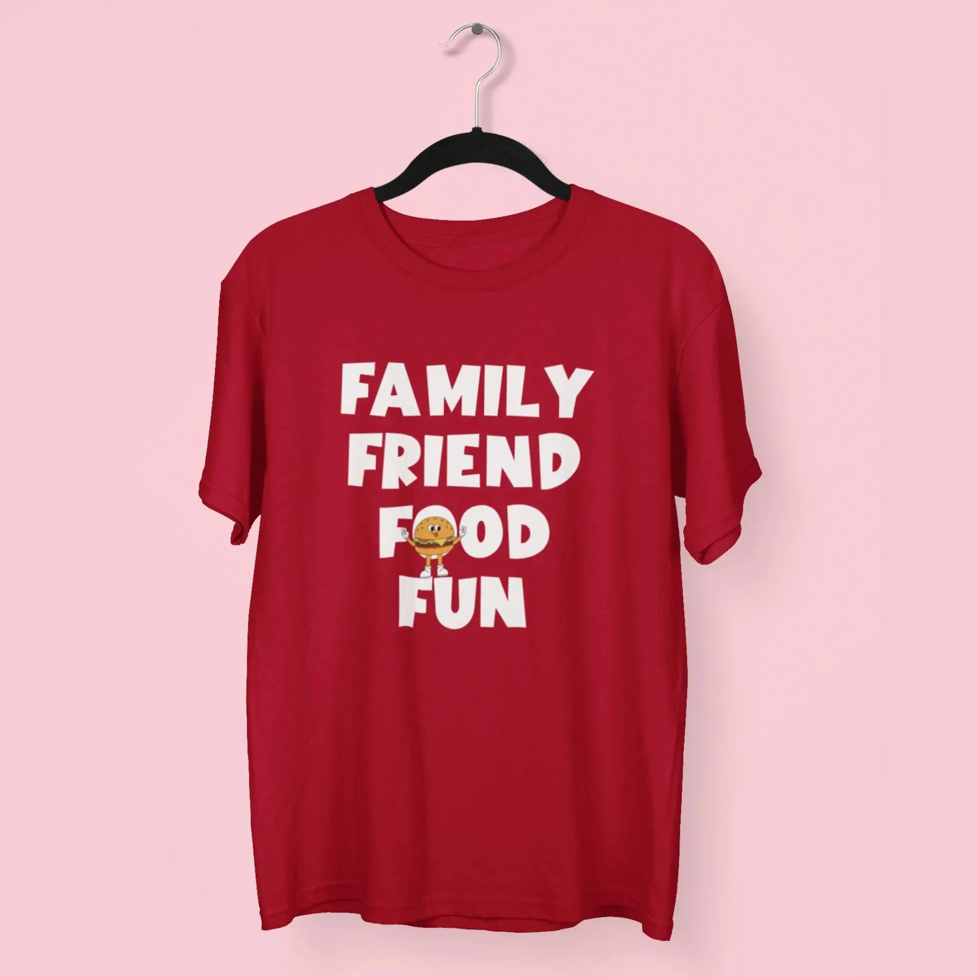 Family Friend Food Fun Round Neck Half Sleeve Classic T-Shirt