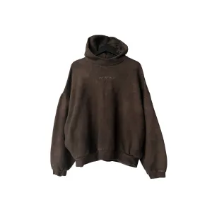 Fear of God ESSENTIALS Boxy Cropped Pullover Hoodie in Rooted / MEDIUM