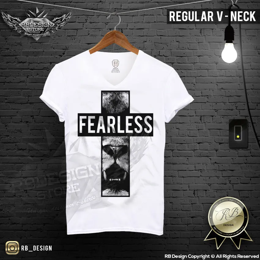 Fearless Mens T-shirt Angry Lion Cross Tank Top MD511