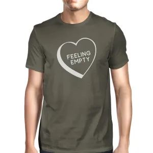 Feeling Empty Heart Men's Dark Grey Funny Graphic Witty Quote Shirt