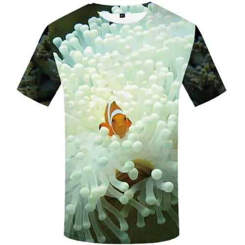 Fish T-shirt Men Fishinger Tshirt Printed Animal T-shirts Graphic Tropical Tshirts Cool White T-shirts 3d Short Sleeve summer