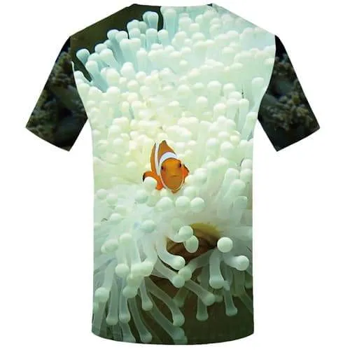 Fish T-shirt Men Fishinger Tshirt Printed Animal T-shirts Graphic Tropical Tshirts Cool White T-shirts 3d Short Sleeve summer