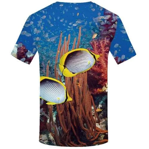 Fish T-shirt Men Fishinger Tshirts Cool Animal T shirts Funny Tropical Tshirts Novelty Short Sleeve Fashion Unisex S-5XL Slim