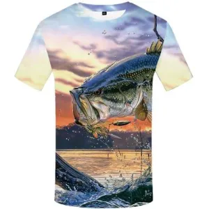 Fish T shirts Men Tropical Tshirt Printed Squid T shirts Funny Animal T-shirts 3d Nebula Tshirts Casual Short Sleeve Hip hop