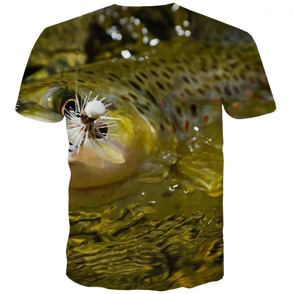 fishing T shirts Men fish T-shirts 3d Short Sleeve summer Digital Slim Big Size