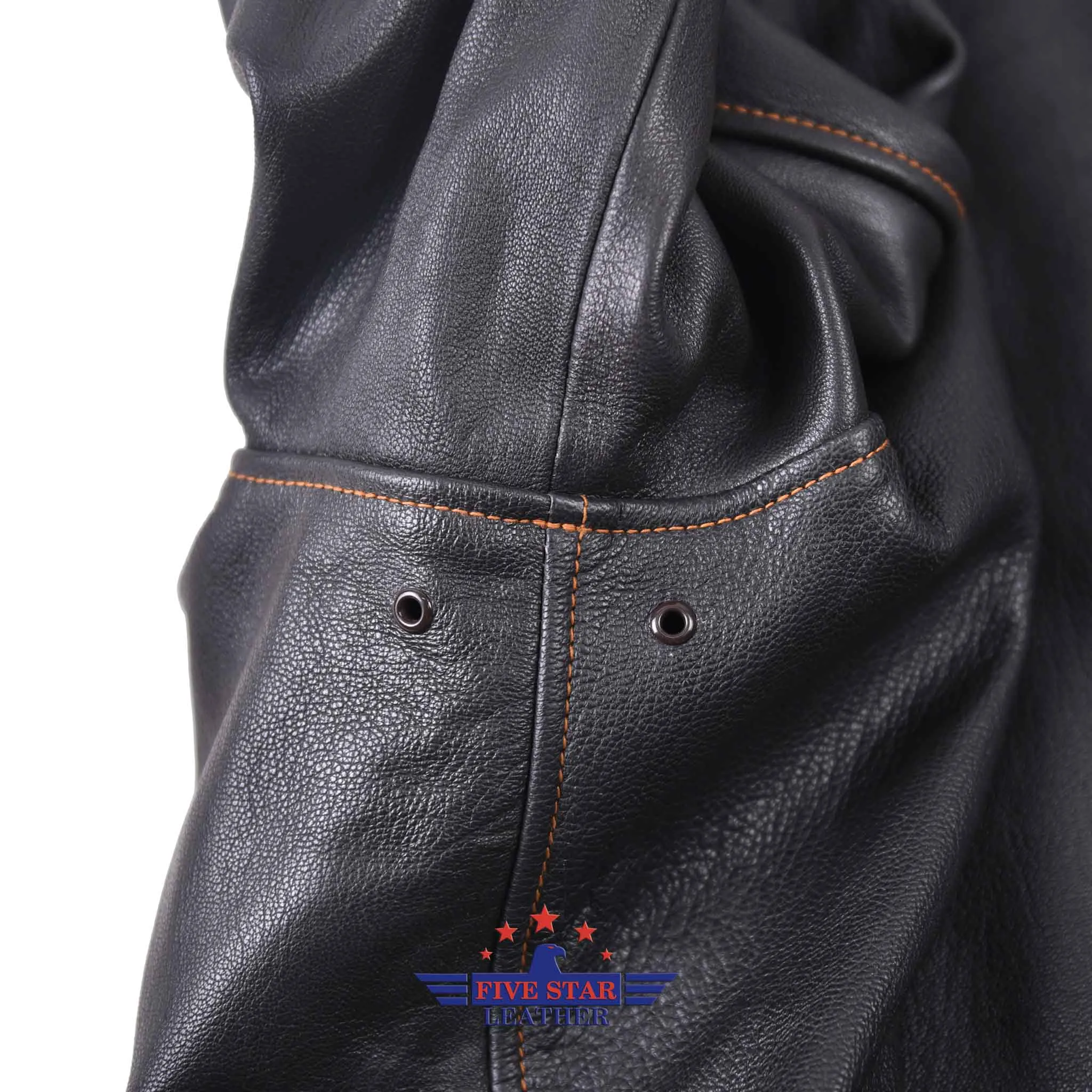 FiveStar Leather - Type A2 Winterized Repro Military Flight Jacket Real Goatskin Leather Seal Brown