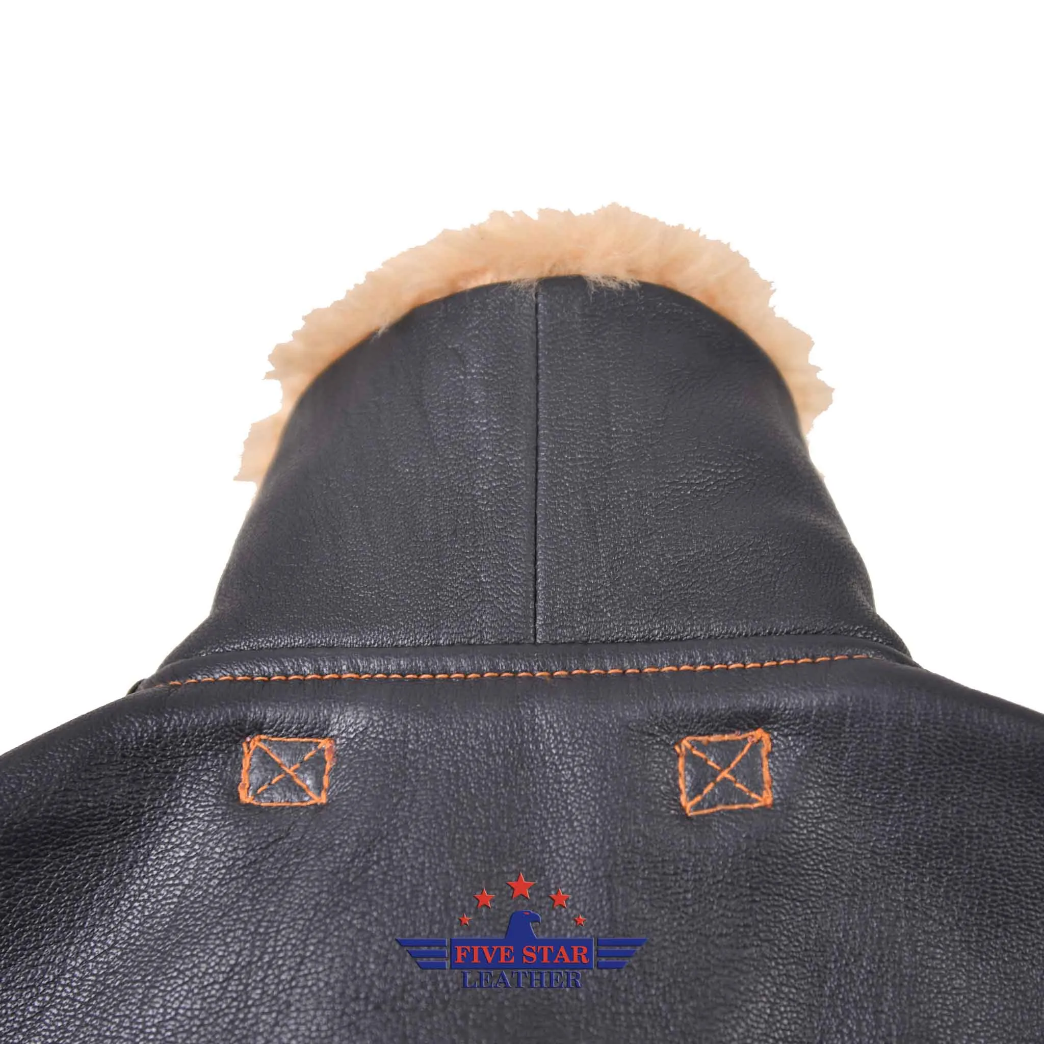 FiveStar Leather - Type A2 Winterized Repro Military Flight Jacket Real Goatskin Leather Seal Brown