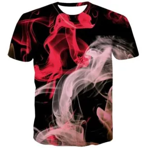 Flame T shirts Men Psychedelic Tshirt Anime Abstract Shirt Print Harajuku T shirts Funny Gothic T-shirts 3d Short Sleeve