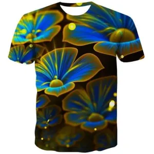 Flower T-shirt Men Psychedelic Tshirt Printed Harajuku T-shirts 3d Abstract Tshirt Anime Gothic T shirts Funny Short Sleeve