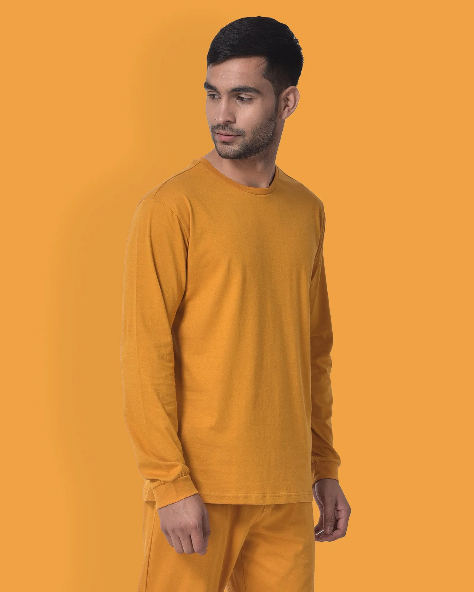 Full Sleeves Crew Neck: Mustard