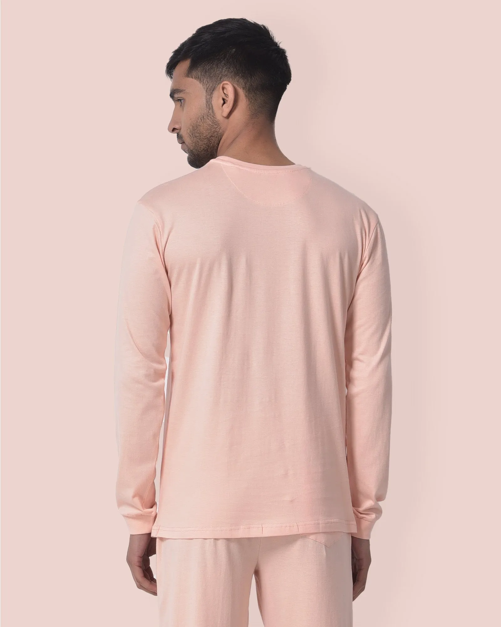 Full Sleeves Crew Neck: Peach