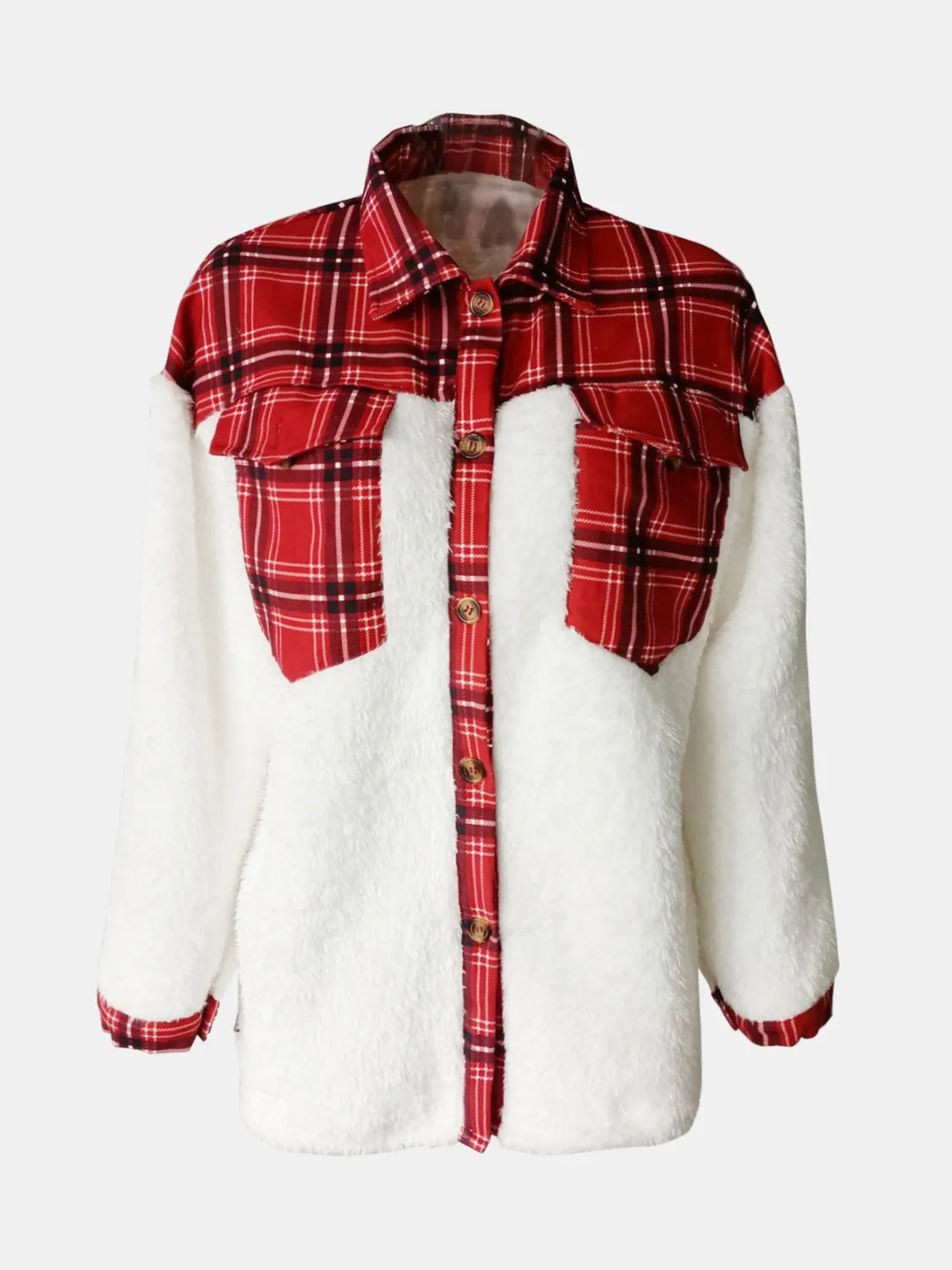 Fuzzy Flannel Delight Button Up Shacket