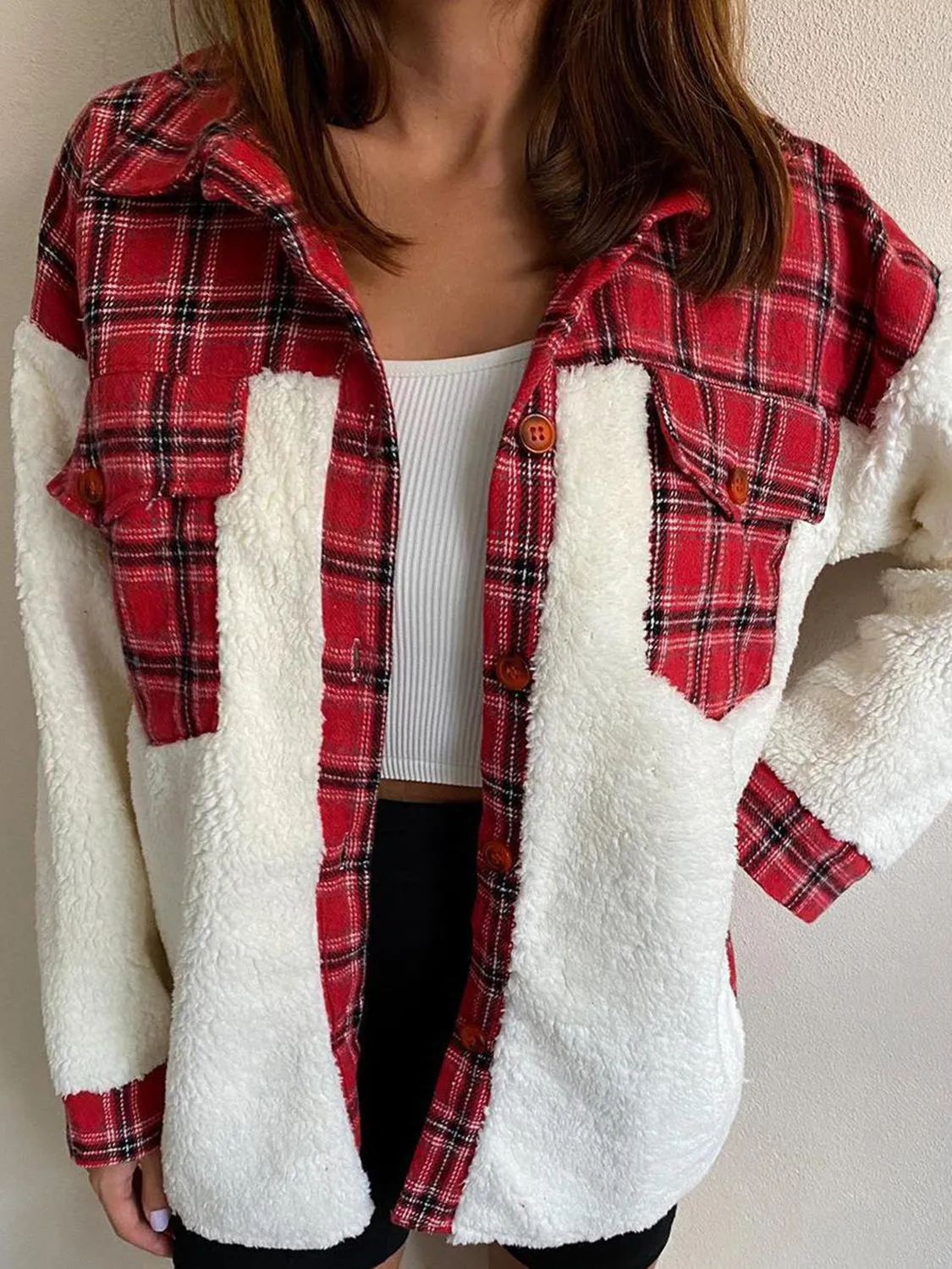 Fuzzy Flannel Delight Button Up Shacket