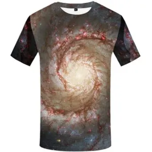 Galaxy Space T-shirt Men Flame Tshirts Cool Lightning Shirt Print Vortex Tshirts Casual Psychedelic Tshirt Printed Short Sleeve