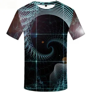 Galaxy Space T-shirt Men Music Tshirts Casual Geometric Tshirts Cool Black Hole Tshirts Novelty Vortex Tshirt Anime Short Sleeve