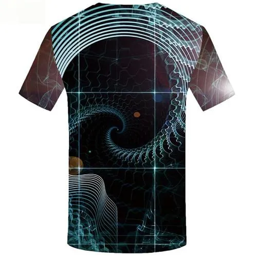 Galaxy Space T-shirt Men Music Tshirts Casual Geometric Tshirts Cool Black Hole Tshirts Novelty Vortex Tshirt Anime Short Sleeve