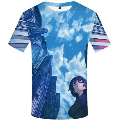 Galaxy Space T-shirt Men Refraction Tshirt Anime Cartoon T shirts Funny Harajuku T-shirts 3d Beauty T-shirts Graphic