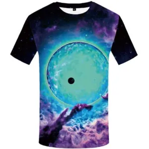 Galaxy Space T shirts Men Harajuku Tshirts Novelty Colorful T shirts Funny Moon Tshirt Printed Nebula Tshirt Anime Short Sleeve