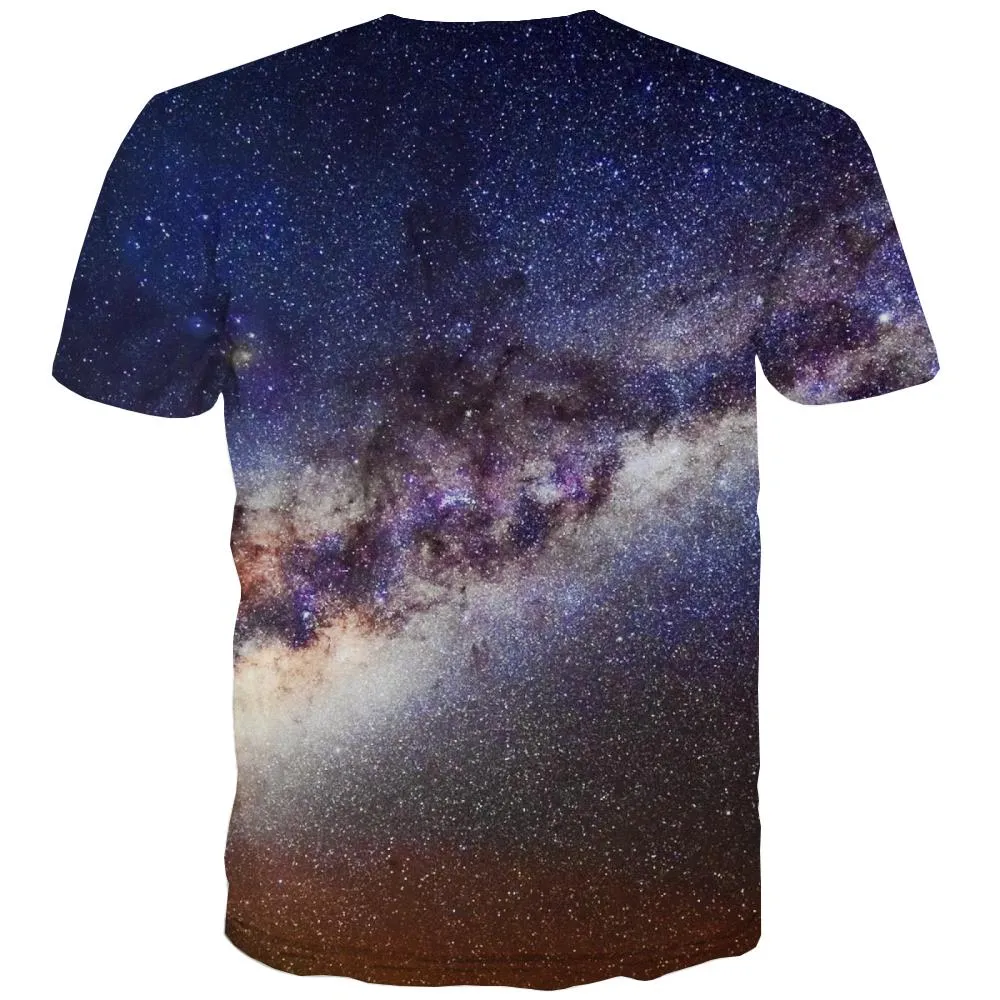 Galaxy T-shirt Men Planet Tshirt Anime Starry Sky Shirt Print Colorful T shirts Funny Harajuku Tshirt Printed