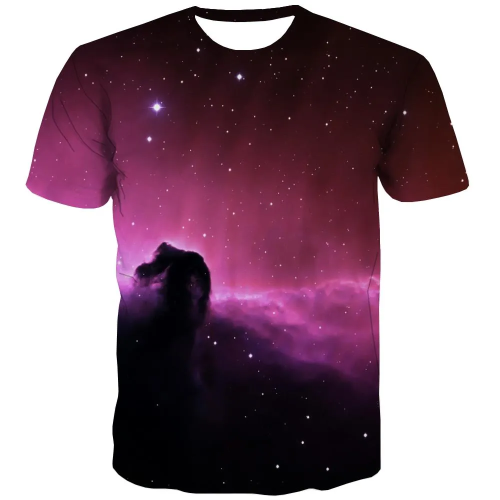 Galaxy T-shirt Men Planet Tshirt Printed Starry Sky Tshirts Novelty Colorful T-shirts 3d Harajuku Tshirts Cool