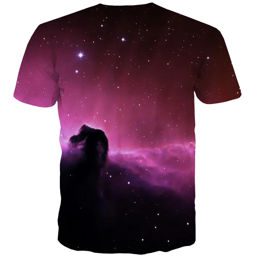 Galaxy T-shirt Men Planet Tshirt Printed Starry Sky Tshirts Novelty Colorful T-shirts 3d Harajuku Tshirts Cool