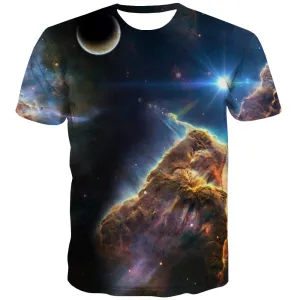 Galaxy T-shirt Men Planet Tshirts Cool Starry Sky T-shirts 3d Colorful T shirts Funny Harajuku T-shirts Graphic