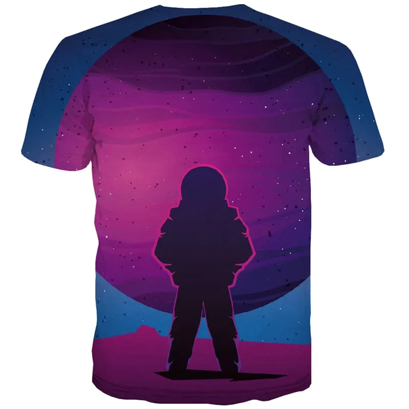 Galaxy T-shirt Men Space Tshirts Cool Universe Shirt Print Astronaut T shirts Funny