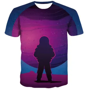 Galaxy T-shirt Men Space Tshirts Cool Universe Shirt Print Astronaut T shirts Funny