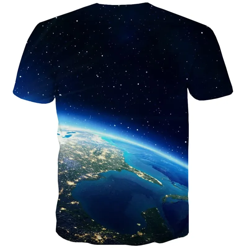 Galaxy T shirts Men Earth Tshirt Printed Space Shirt Print Universe Tshirts Novelty