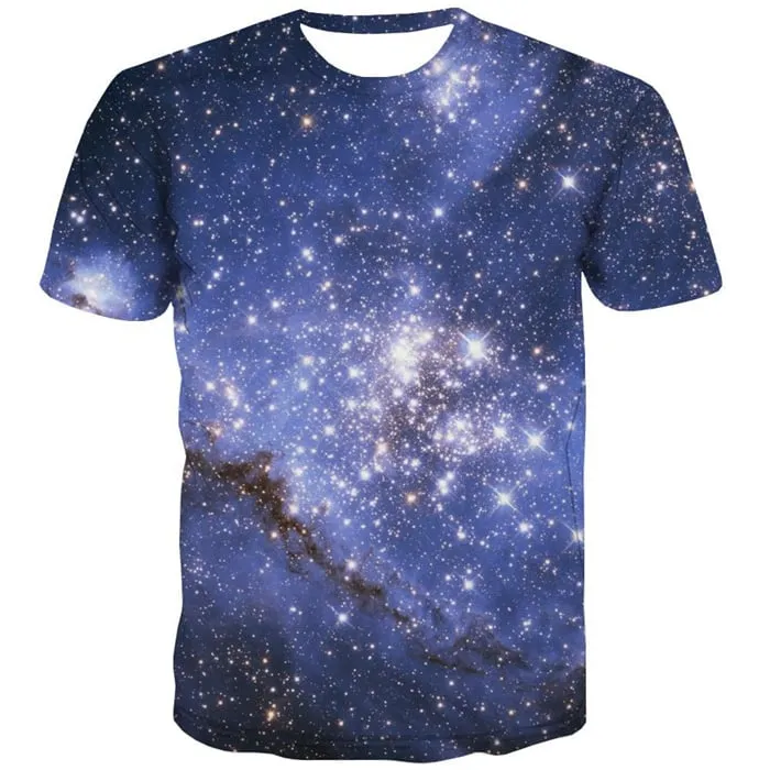 Galaxy T shirts Men Planet Shirt Print Starry Sky Tshirt Printed Colorful Tshirts Cool Harajuku Tshirt Anime