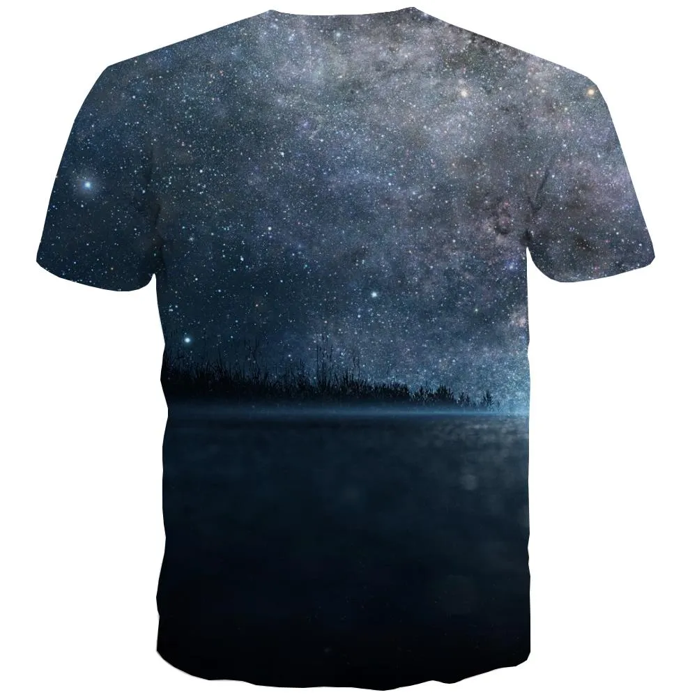 Galaxy T shirts Men Planet Shirt Print Starry Sky Tshirts Casual Colorful Tshirt Anime Harajuku T-shirts Graphic