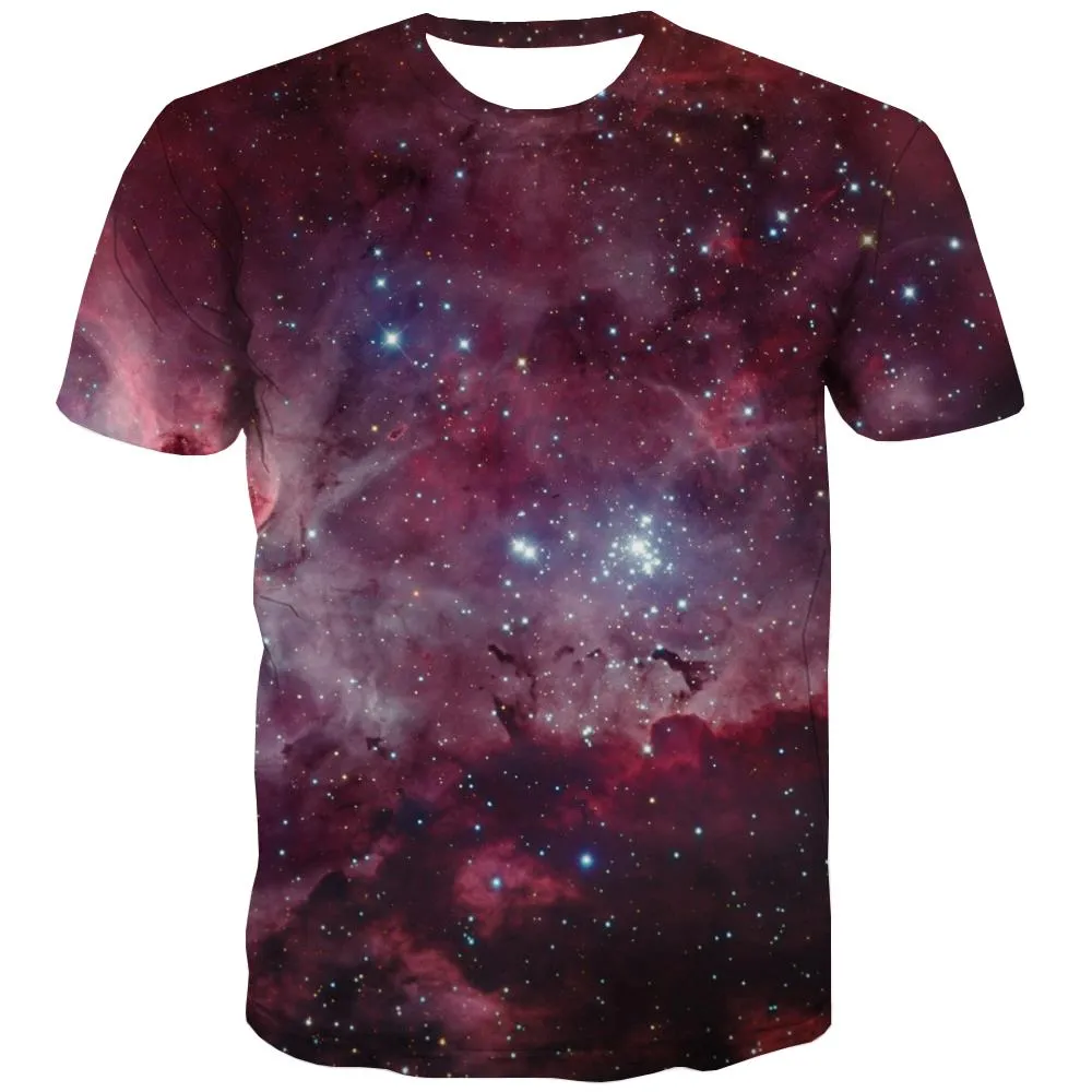 Galaxy T shirts Men Planet Tshirt Anime Starry Sky Tshirt Printed Colorful T shirts Funny Harajuku T-shirts Graphic