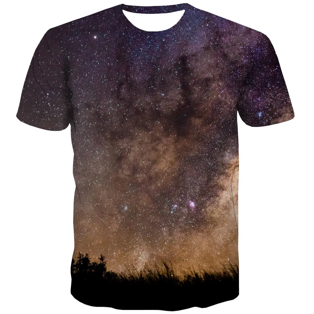 Galaxy T shirts Men Planet Tshirts Cool Starry Sky Shirt Print Colorful Tshirts Casual Harajuku Tshirt Printed