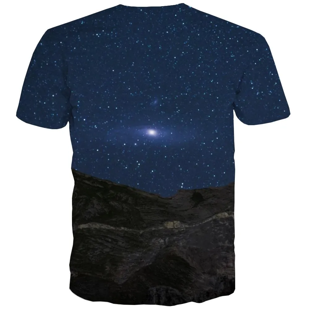 Galaxy T shirts Men Planet Tshirts Cool Starry Sky T-shirts Graphic Colorful Tshirts Casual Harajuku Shirt Print